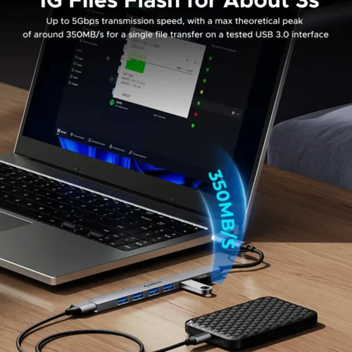 Orico хъб HUB USB-C 5 port – USB3.0 x 1