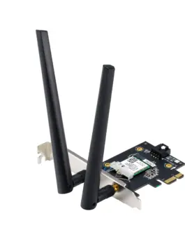 Безжичен адаптер ASUS PCE-BE6500 WiFi 7 PCI-e две външни антени и Bluetooth