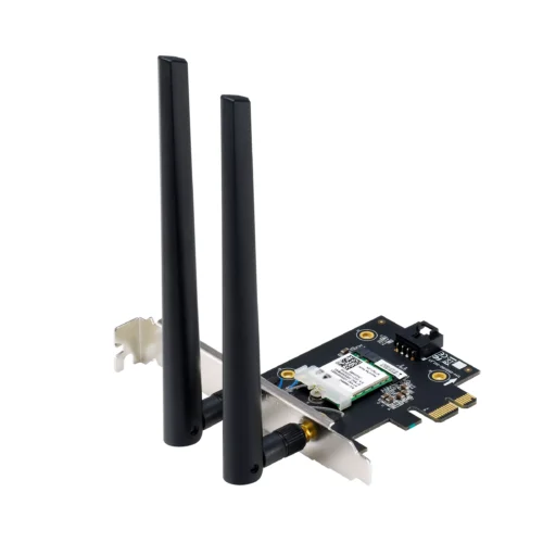 Безжичен адаптер ASUS PCE-BE6500 WiFi 7 PCI-e две външни антени и Bluetooth
