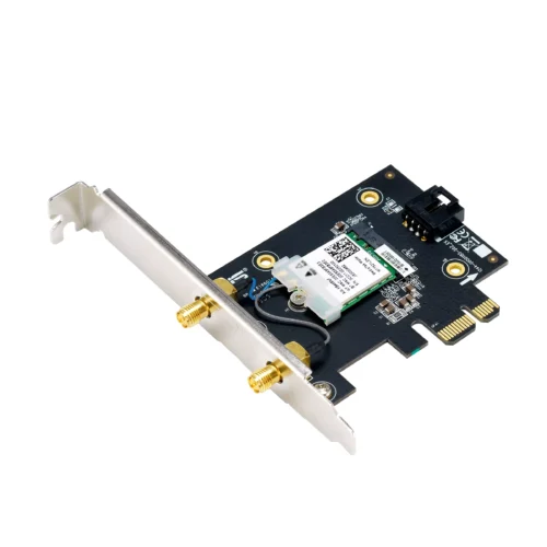 Безжичен адаптер ASUS PCE-BE6500 WiFi 7 PCI-e две външни антени и Bluetooth