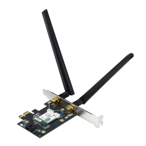Безжичен адаптер ASUS PCE-BE6500 WiFi 7 PCI-e две външни антени и Bluetooth
