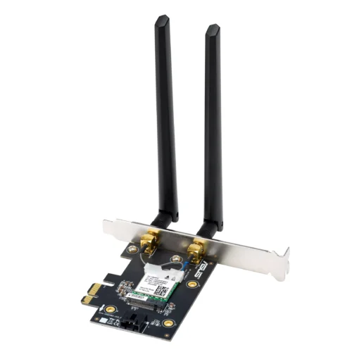 Безжичен адаптер ASUS PCE-BE6500 WiFi 7 PCI-e две външни антени и Bluetooth