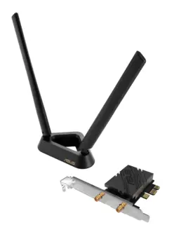 Безжичен адаптер ASUS PCE-BE92BT WiFi 7 PCI-e две външни антени и Bluetooth