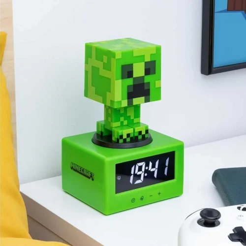 Часовник с аларма Paladone: Minecraft – Creeper Icon Alarm Clock