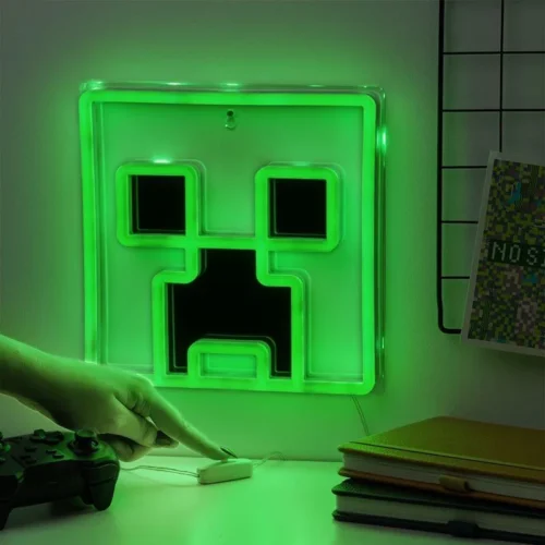 Лампа Paladone: Minecraft – Creeper Wall Mountable LED Neon Light