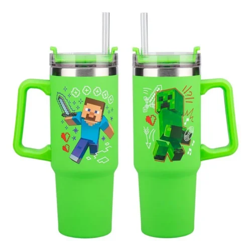 Чаша Paladone: Minecraft – Green 900ml Multiway Travel Cup Stra