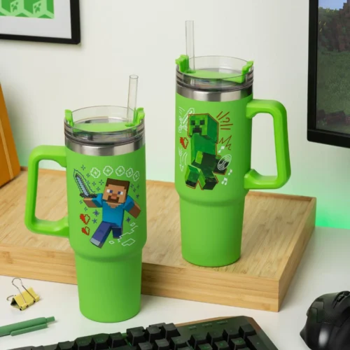 Чаша Paladone: Minecraft – Green 900ml Multiway Travel Cup Stra