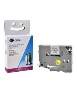 ЛЕНТА ЗА ЕТИКЕТНИ ПРИНТЕРИ BROTHER ТИП TZ - 6 mm x 80 m - BLACK ON CLEAR TAPE - TZE111 (TZE-111) - PN RL-BR-TZ111-BK -