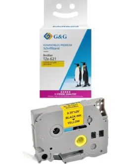 ЛЕНТА ЗА ЕТИКЕТНИ ПРИНТЕРИ BROTHER ТИП TZ - 9 mm x 800 m - BLACK ON YELLOW TAPE - TZE-621 (TZE621) - PN RL-BR-TZ621-BK -