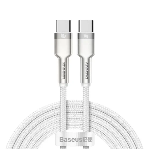 Кабел Baseus Cafule Series Type-C към Type-C 100W 2м бял