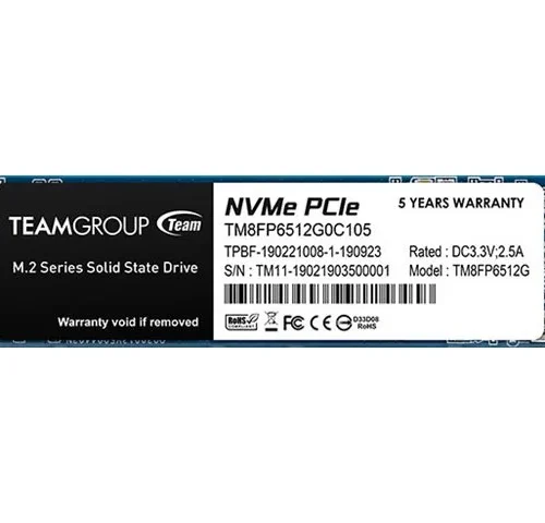ВЪТРЕШЕН ТВЪРД ДИСК Team Group SSD MP33 - 512 GB - M.2 2280 - PCIe 3.0 x4 NVMe - PN TM8FP6512G0C101