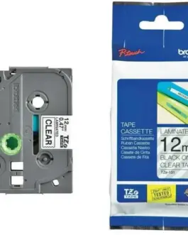 ЛЕНТА ЗА ЕТИКЕТНИ ПРИНТЕРИ BROTHER ТИП TZ - 12 mm x 800 m - BLACK ON CLEAR TAPE - PN TZE131