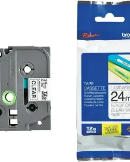 ЛЕНТА ЗА ЕТИКЕТНИ ПРИНТЕРИ BROTHER ТИП TZ - 24 mm x 800 m - BLACK ON CLEAR TAPE - PN TZE-151