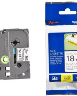 ЛЕНТА ЗА ЕТИКЕТНИ ПРИНТЕРИ BROTHER ТИП TZ - 18 mm x 800 m - BLACK ON WHITE TAPE - PN TZE241