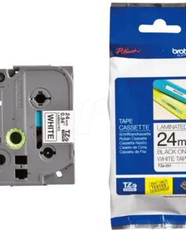 ЛЕНТА ЗА ЕТИКЕТНИ ПРИНТЕРИ BROTHER ТИП TZ - 24 mm x 800 m - BLACK ON WHITE TAPE - PN TZE251