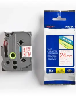 ЛЕНТА ЗА ЕТИКЕТНИ ПРИНТЕРИ BROTHER ТИП TZ - 24 mm x 800 m - RED ON WHITE TAPE - PN TZE-252