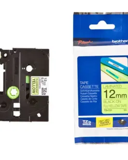 ЛЕНТА ЗА ЕТИКЕТНИ ПРИНТЕРИ BROTHER ТИП TZ - 12 mm x 500 m - BLACK ON FLUORESCENT YELLOW TAPE - PN TZE-C31