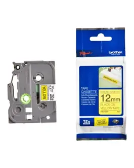 ЛЕНТА ЗА ЕТИКЕТНИ ПРИНТЕРИ BROTHER ТИП TZ - 12 mm x 800 m - BLACK ON YELLOW ADHESIVE TAPE - PN TZE-S631