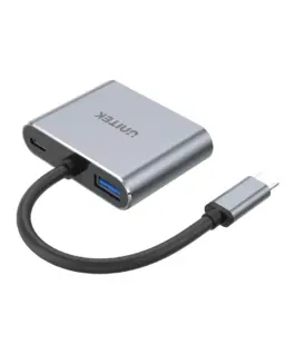 Unitek докинг станция Docking Station Type-C 4-in-1 - uHUB Q4+ Lite D1049A - USB-C PD100W x 1 HDMI x 1 VGA USB2.0 x