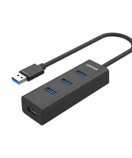 Unitek хъб USB3.0 HUB 4 port 1.2m cable aux USB-C power input - Y-3089V01