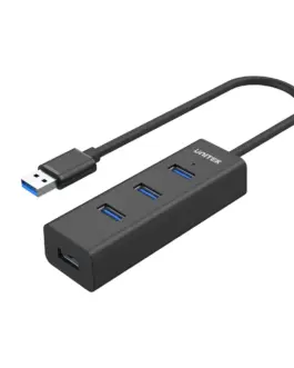 Unitek хъб USB3.0 HUB 4 port 1.2m cable aux USB-C power input - Y-3089V01