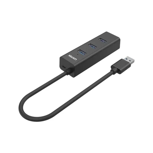 Alternative view of Unitek хъб USB3.0 HUB 4 port, 1.2m cable, aux USB-C power input - Y-3089V01