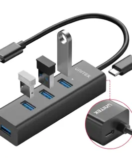 Alternative view of Unitek хъб HUB USB-C 4 port - 4 x USB3.0 Black - Y-3089Z01