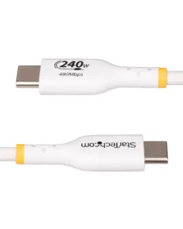 Alternative view of КАБЕЛ USB STARTECH - USB-C to USB-C - 4,0 m - White - PN USB2EPR4MW