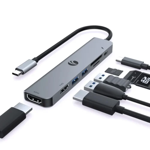 Alternative view of VCom докинг станция Docking Station Type-C 7-in-1 - CUE39 - PD3.0 100W, HDMI x 2, USB3.0 x 2, SD, TF