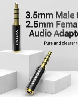 Alternative view of Vention адаптер Adapter Audio 3.5mm M / 2.5mm F  Black Metal - BFBB0