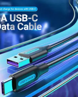 Alternative view of Vention Кабел USB 3.1 Type-C / USB 2.0 AM - 1M Black 5A Fast Charge - CORBF