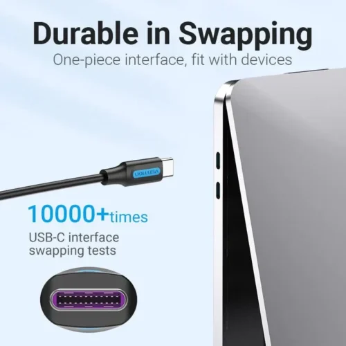 Vention Кабел USB 2.0 Type-C to Type-C – 2M Black 5A Fast Charge –