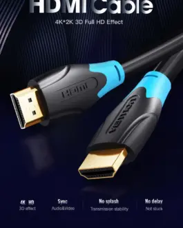 Alternative view of Vention Кабел HDMI v2.0 M / M 4K/60Hz Gold - 1M Black - AACBF