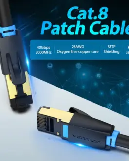 Alternative view of Vention Кабел LAN SFTP Cat.8 Patch Cable - 0.5M Black 40Gbps - IKABD