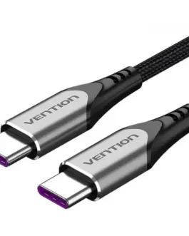 Vention Кабел USB 2.0 Type-C to Type-C - 1.0M Black 5A Fast Charge - TAEHF