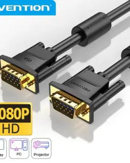 Vention Кабел за монитор Cable VGA HD15 M / M 1.5m Gold Plated 2 Ferrites - DAEBG