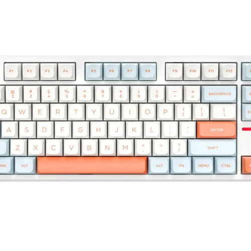 VGN безжична геймърска механична клавиатура Wireless Gaming Mechanical Keyboard - V87 Jelly Orange - Dynamic Silver Switches