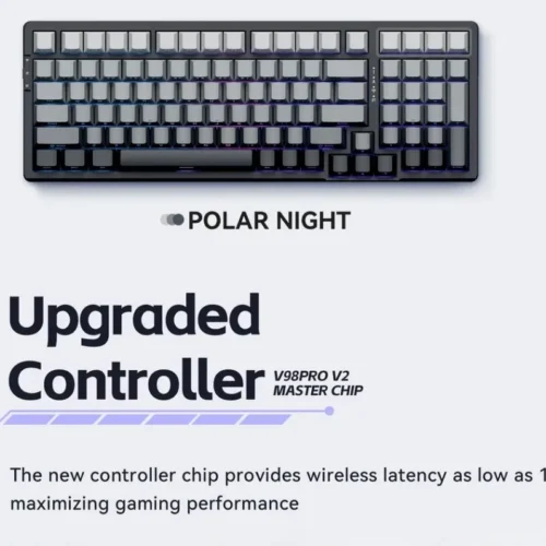 Alternative view of VGN безжична геймърска механична клавиатура Wireless Gaming Mechanical Keyboard - V98 PRO V2 Limited Black Glow - Kailh Arctic Switches, BT5.0, 2.4G, RGB