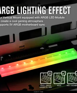 Alternative view of Брекет за вертикален монтаж на 45° GPU EZDIY-FAB ARGB PCIe 4.0 Riser Cable - Черен