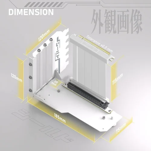 Alternative view of Брекет за вертикален монтаж на GPU EZDIY-FAB PCIe 4.0 Riser Cable 90°
