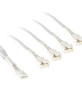 Кабел Kolink PWM 1-4 Сплитер - 35 cm оплетен Бял