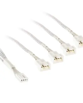 Кабел Kolink PWM 1-4 Сплитер - 35 cm оплетен Бял