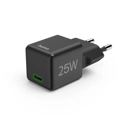 HAMA Бързо мини зарядно 220V USB-C PD/Qualcomm 25 W черен