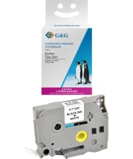 ЛЕНТА ЗА ЕТИКЕТНИ ПРИНТЕРИ BROTHER ТИП TZ - 18 mm x 800 m - BLACK ON WHITE TAPE - TZE241 (TZE-241) - PN RL-BR-TZ241-BK -