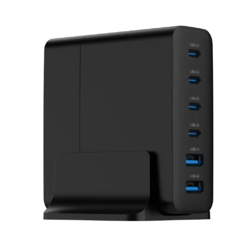 Alternative view of Gembird универсално зарядно 75W GaN 2xUSB-A 4xUSB-C fast зарядно черен