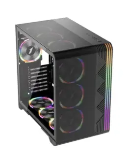 Alternative view of 1stPlayer кутия Case ATX - VT7-BK - USB-C, Mesh, A-RGB
