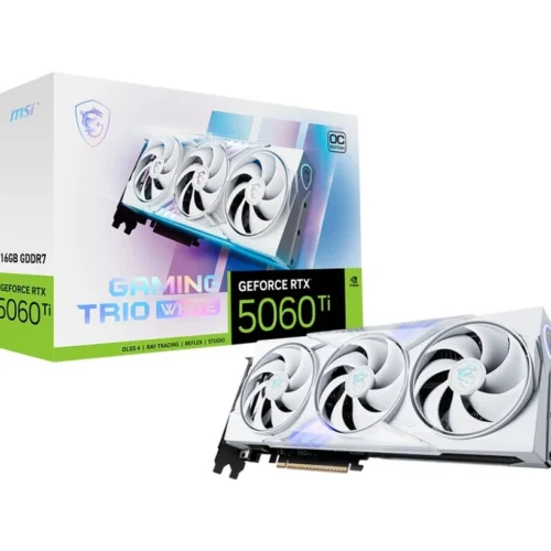 MSI видео карта GeFroce RTX 5060 Ti 16G GAMING TRIO OC бял