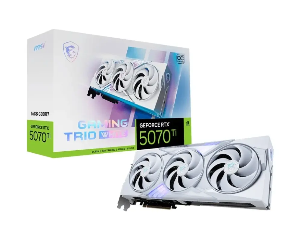MSI видео карта GeForce RTX 5070 Ti 16G GAMING OC бял