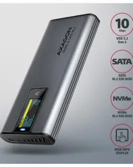 Alternative view of AXAGON EEM2-SD2 SSD enclosure USB3.2 Gen2 M.2 NVMe/SA