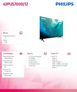 Alternative view of Philips TV LED 43 inches 43PUS7000/12
